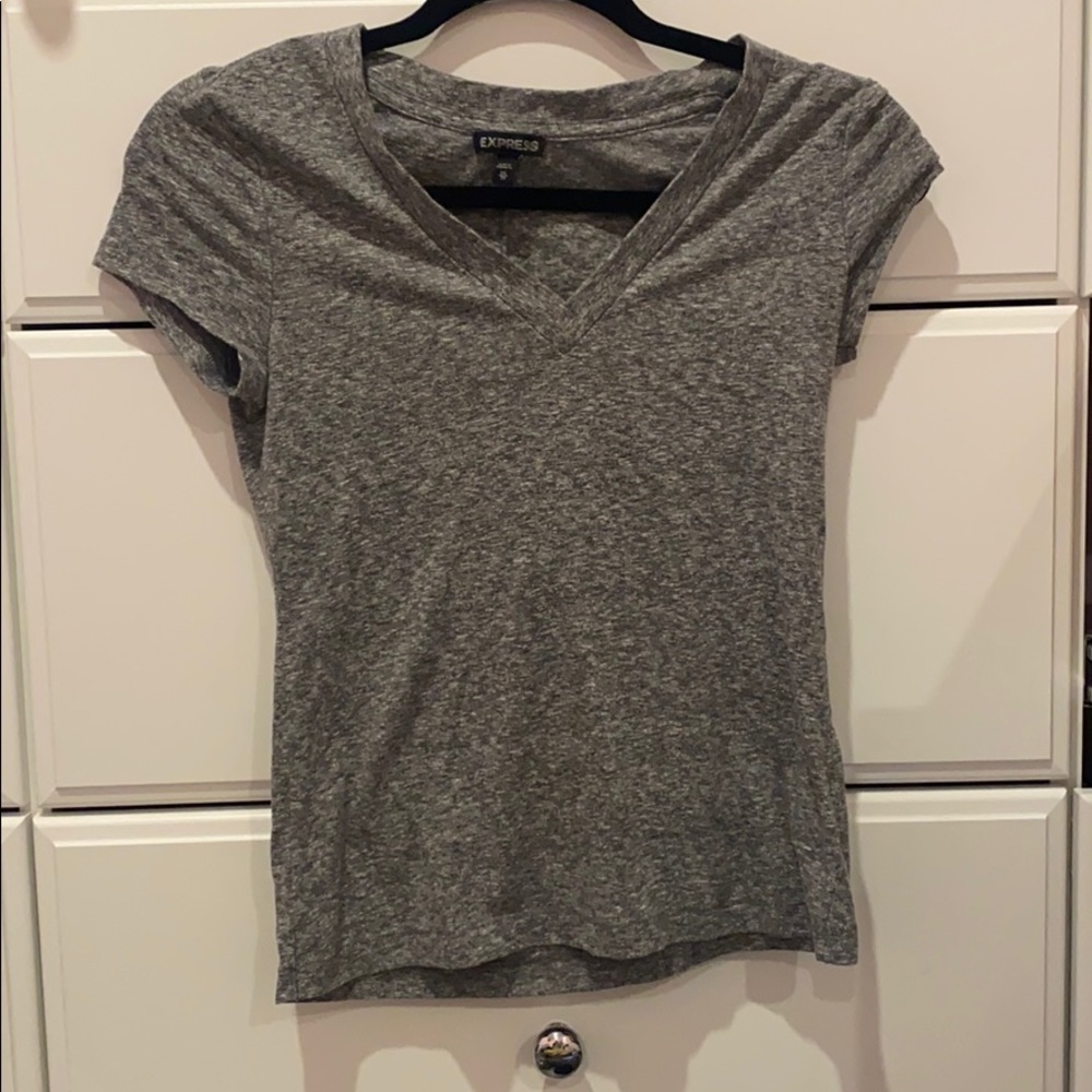 Express Gray Short Sleeve Top